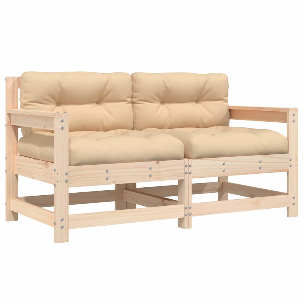 Vidaxl Garden Chairs With Cushions, 2 Pcs, Solid Pine Wood