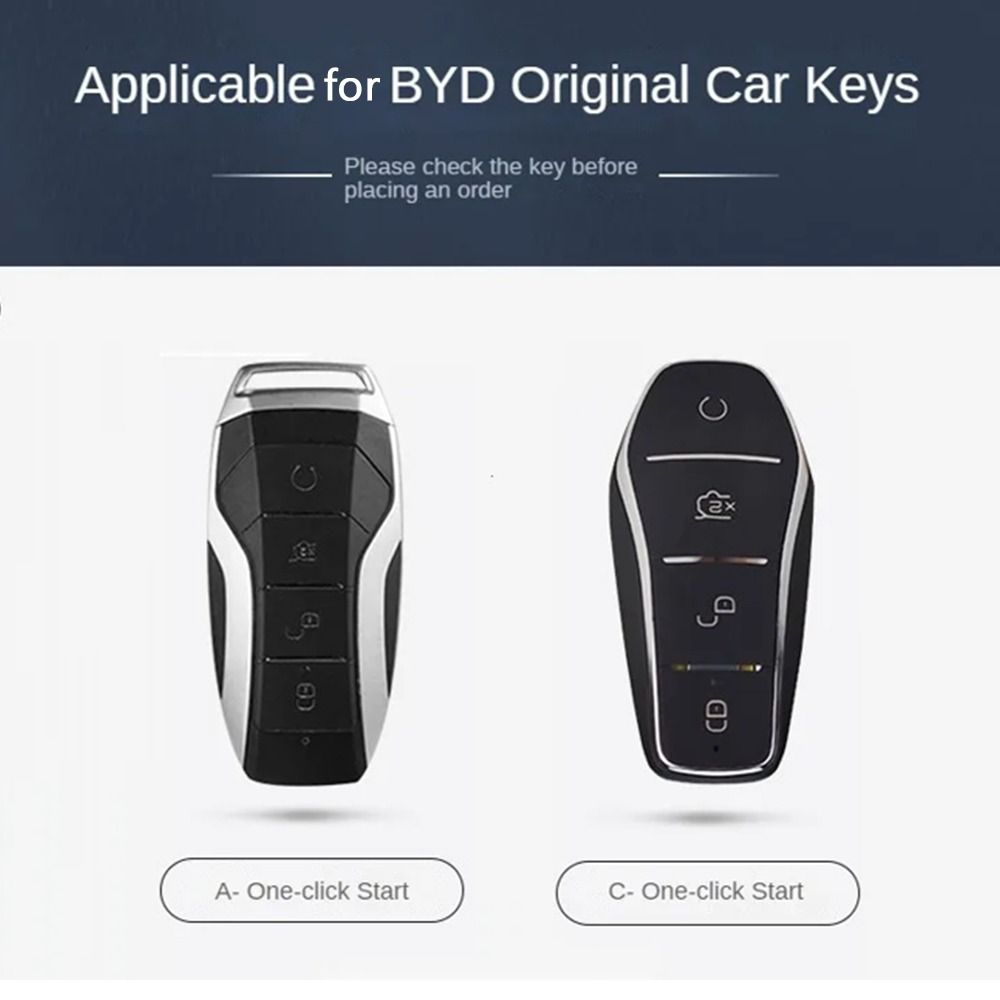 Zinc Alloy Car Key Case 4 Butoons Easy To Install Remote Fob Holder For Byd Song Plus Atto 3 Han Ev Tang Dm Qin Seal Dolphin