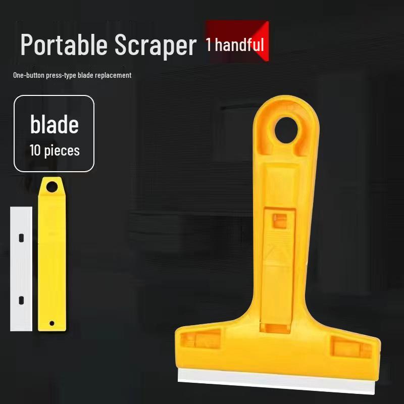 Upgraded Heavy Duty Aluminum Alloy Putty Knife with Thick Black Blade for De-gluing Floor Tiles and Kitchen Use