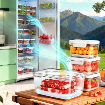 Elektrischer Vakuumversiegelter Lebensmittelbehälter Luftdichte Frischebox mit Manueller Pumpe BPA-Freie Lebensmittelaufbewahrungsbox für Kühlschrank Obst Gemüse & Fleisch