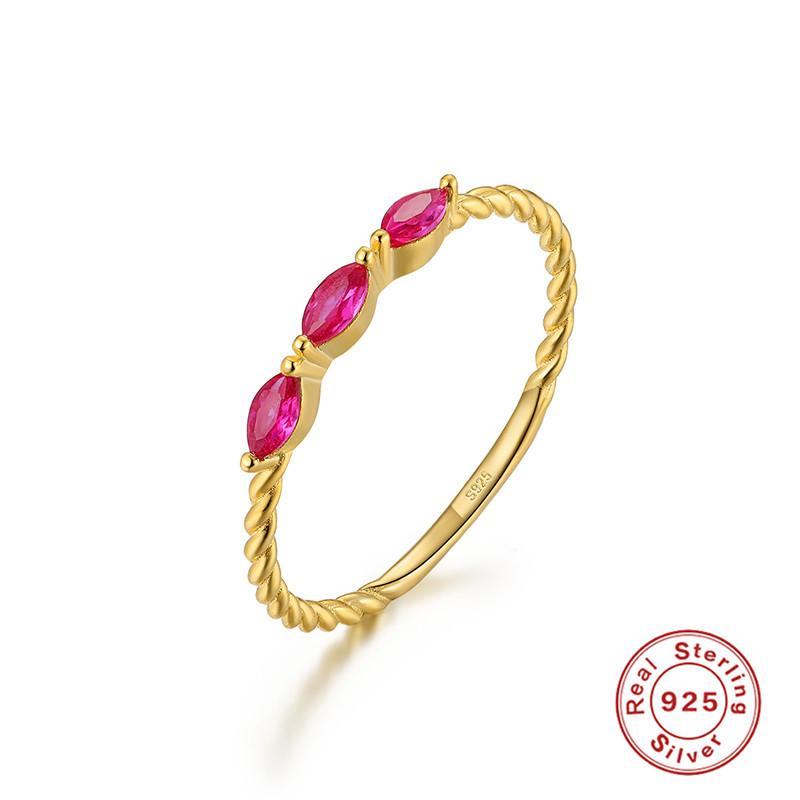 S925 Sterling Silver Luxury Noble Design Ring Gold Plated Open Wedding Engagement Ring Index Finger Ring