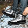 Herren Schneestiefel Winter Warm Arbeits-Wüstenstiefel mit Fell High Top Outdoor Wanderschuhe Übergröße Wasserdicht