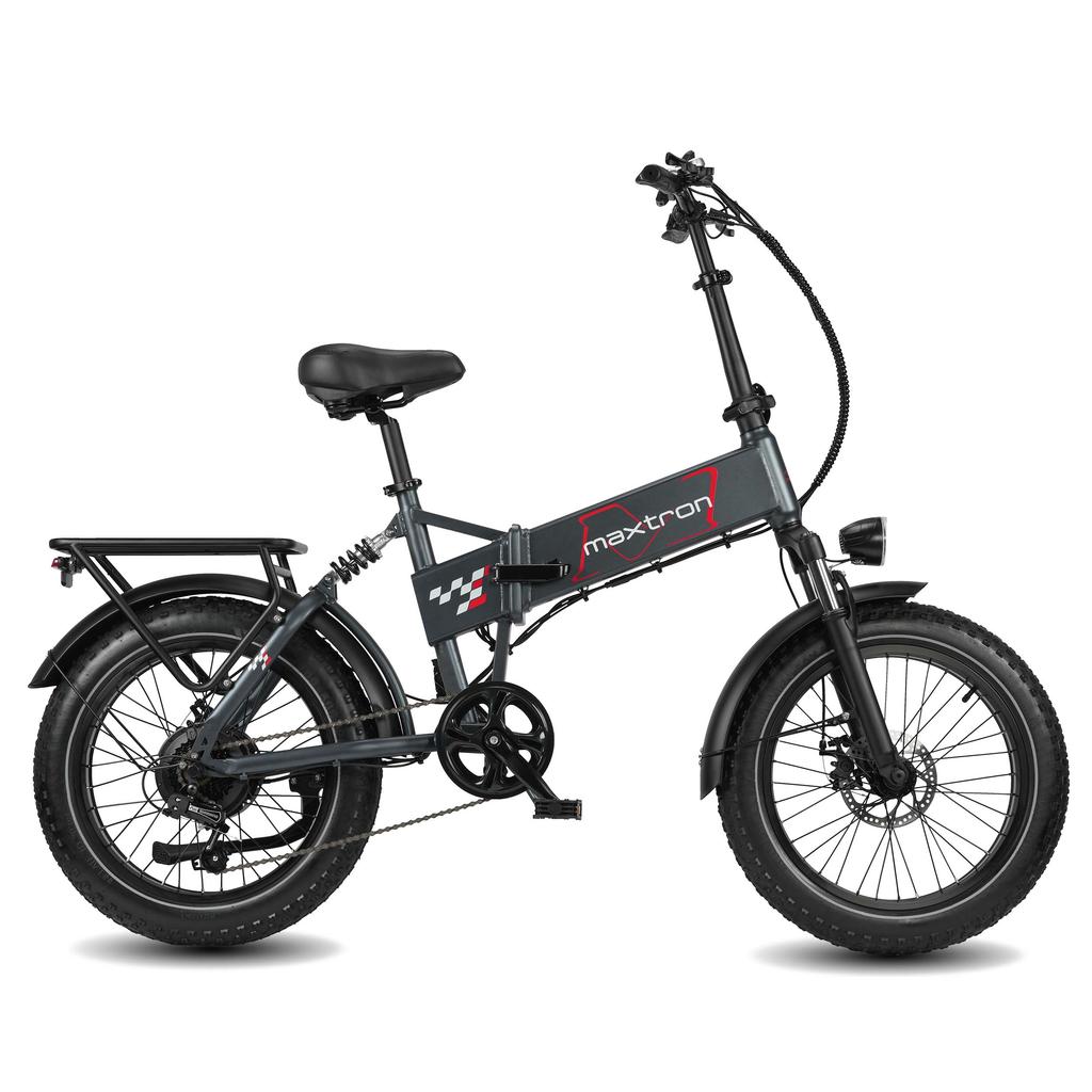 MAXTRON Paloris Bicicletta Elettrica Pieghevole da 20 pollici, motore 48V 500W, Autonomia massima fino a 45 km, Grigio.