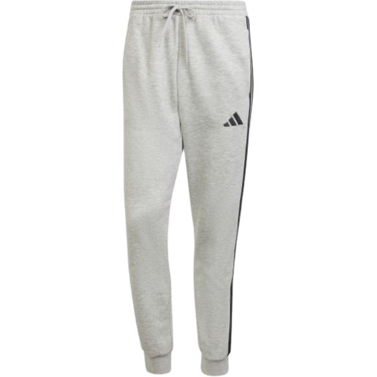 Adidas Striped Mid-Rise Tapered Knit Sports Pants Men Pants Medium-Gray JE6318