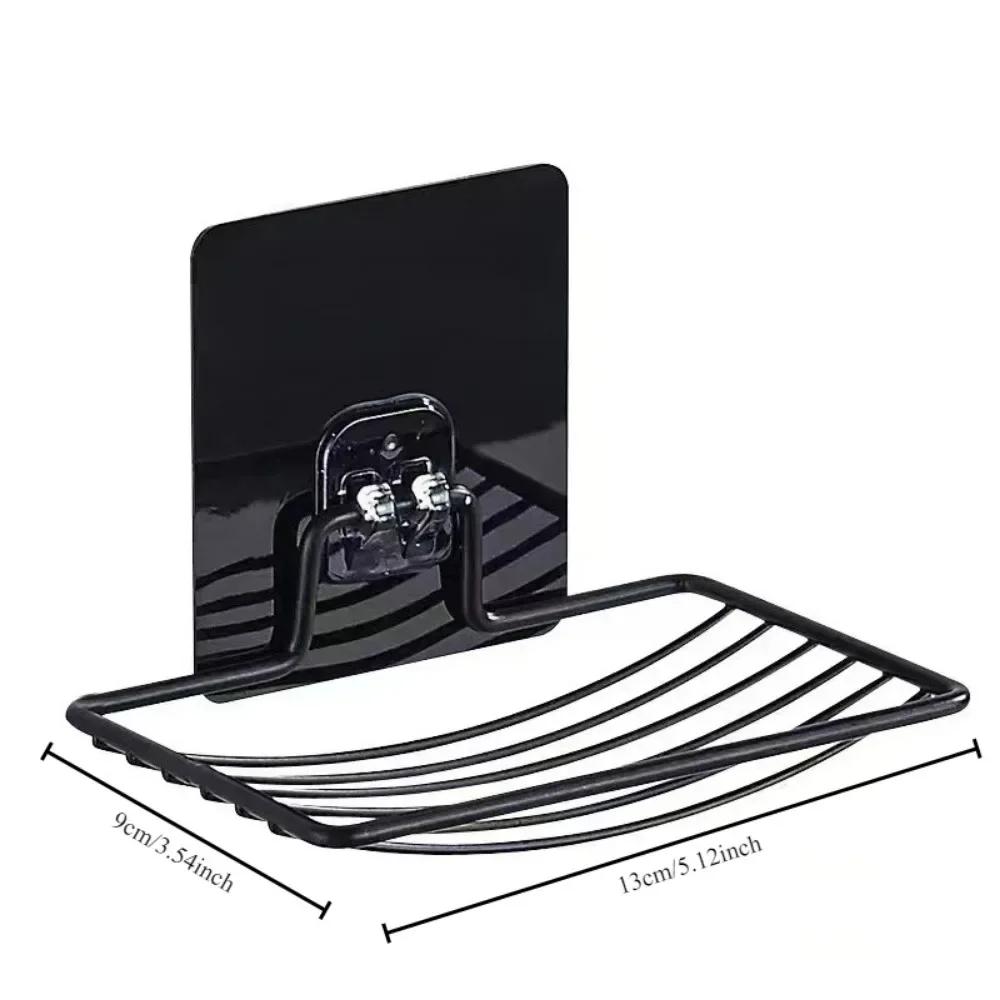 Stainless Steel Soap Rack Punch-free Nail-free Bathroom Single Layer Drain Wall Hanging Sucker Soap Box Light Luxury Shelf