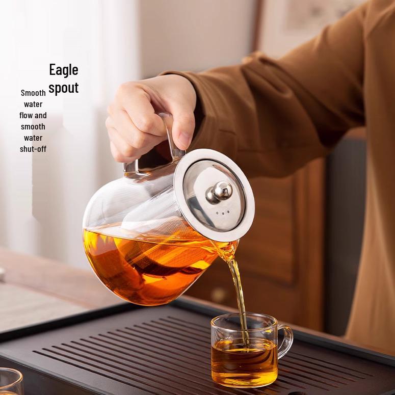 High Borosilicate Glass Tea Infuser Teapot with Filter and Gong Dao Bei Kettle
