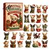 Interactive Holiday Game Animal Advent Calendar 2026 2D Christmas Countdown Box with Collectable Ornament Acrylic Dog Pendants Festive Tree Hanging