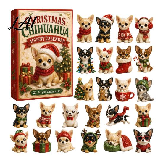 Interactive Holiday Game Animal Advent Calendar 2026 2D Christmas Countdown Box with Collectable Ornament Acrylic Dog Pendants Festive Tree Hanging