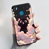 Handyhülle Für Infinix S5/S5 lite/X652/Camon 12 Air/CC6 Schwarz Niedliche Cartoons Bemalte Hülle Stoßdämpfer Weiche Stoßfeste Schwarze Hülle