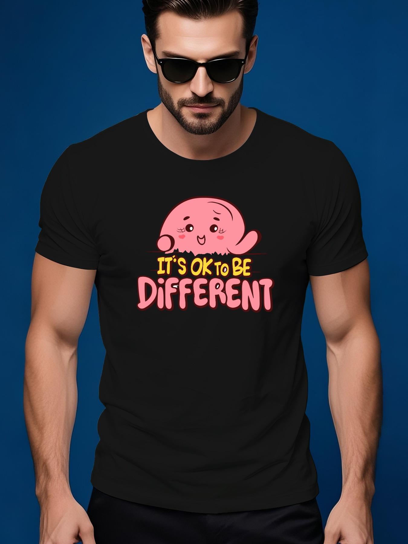 It s Ok to Be Different  Graphic Casual Tshirt - Summer ... XL