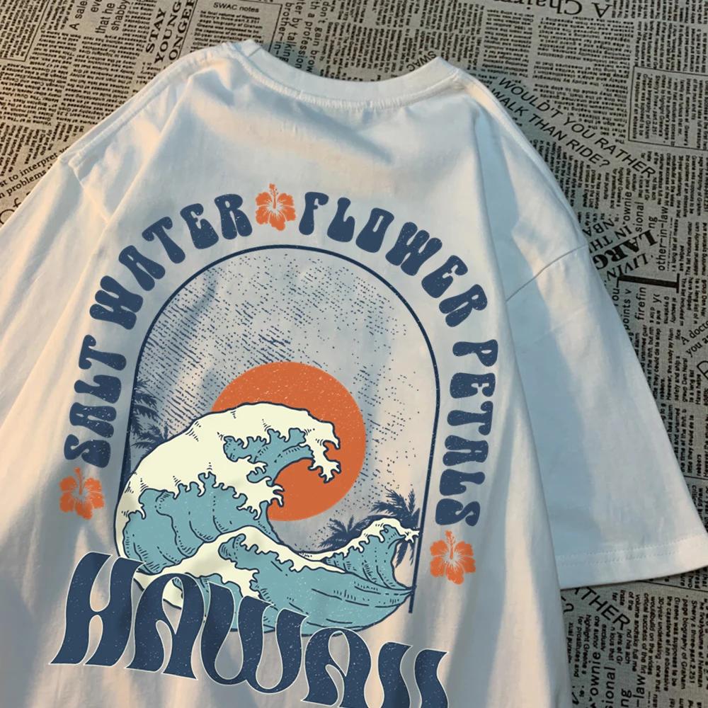Beautiful Salt Water Petals Patterns T-Shirts Men Casual Tee Clothes Clothes Comfortable Sweat Summer Tops Vintage Loose Tshirt
