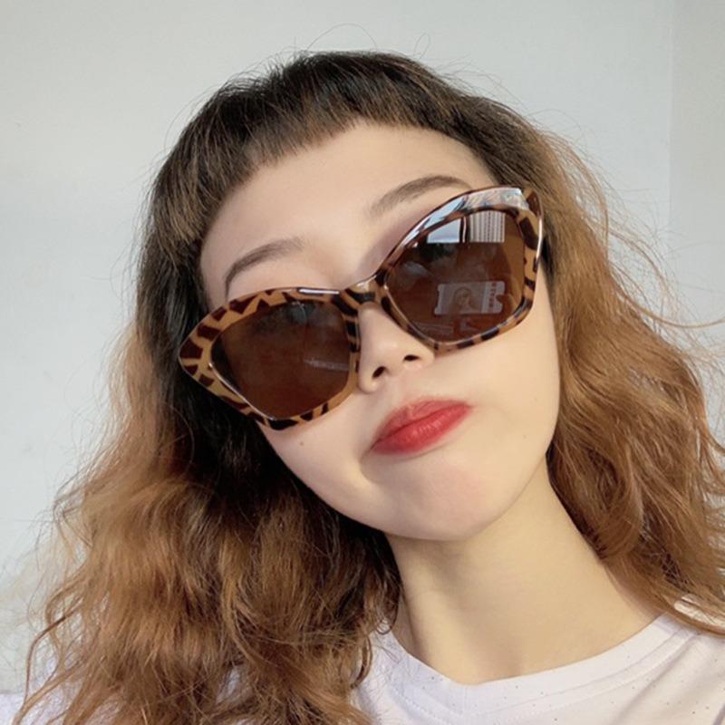 Fashionable Retro Cat Eye Polygonal Sunglasses For Women UV Protection Street Photography