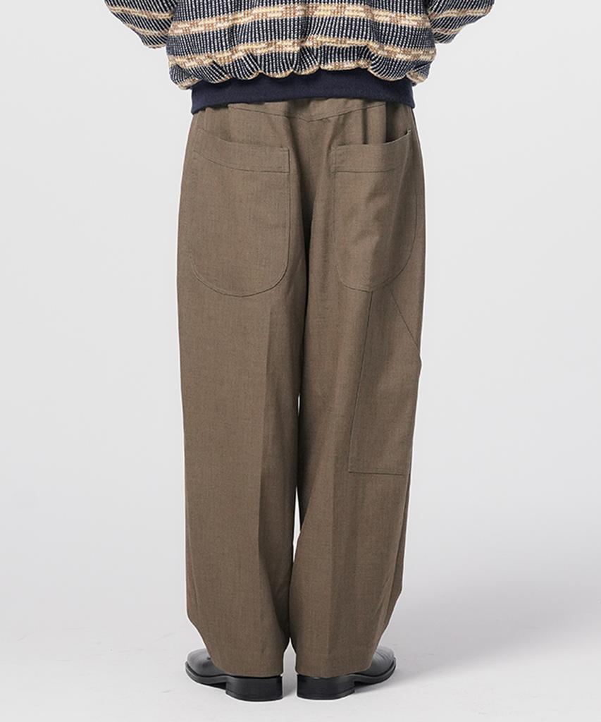 Honguseong Toolback Wide Trousers_Khaki Brown