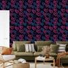 Neon Glitter Hearts Wallpaper Black and Navy Blue 50x1000