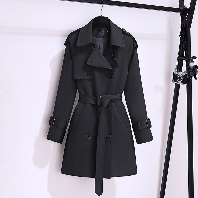 Nuovo Trench Invernale Temperamentale da Donna Stile Britannico Piccolo Coreano Taglia Grande Medio e Lungo Vita Sottile Cappotto