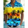 New Hawaii Spring/Summer Fashion Leisure Street Walk Tourist Beach Printed Full Open Short Sleeve Button Shirt