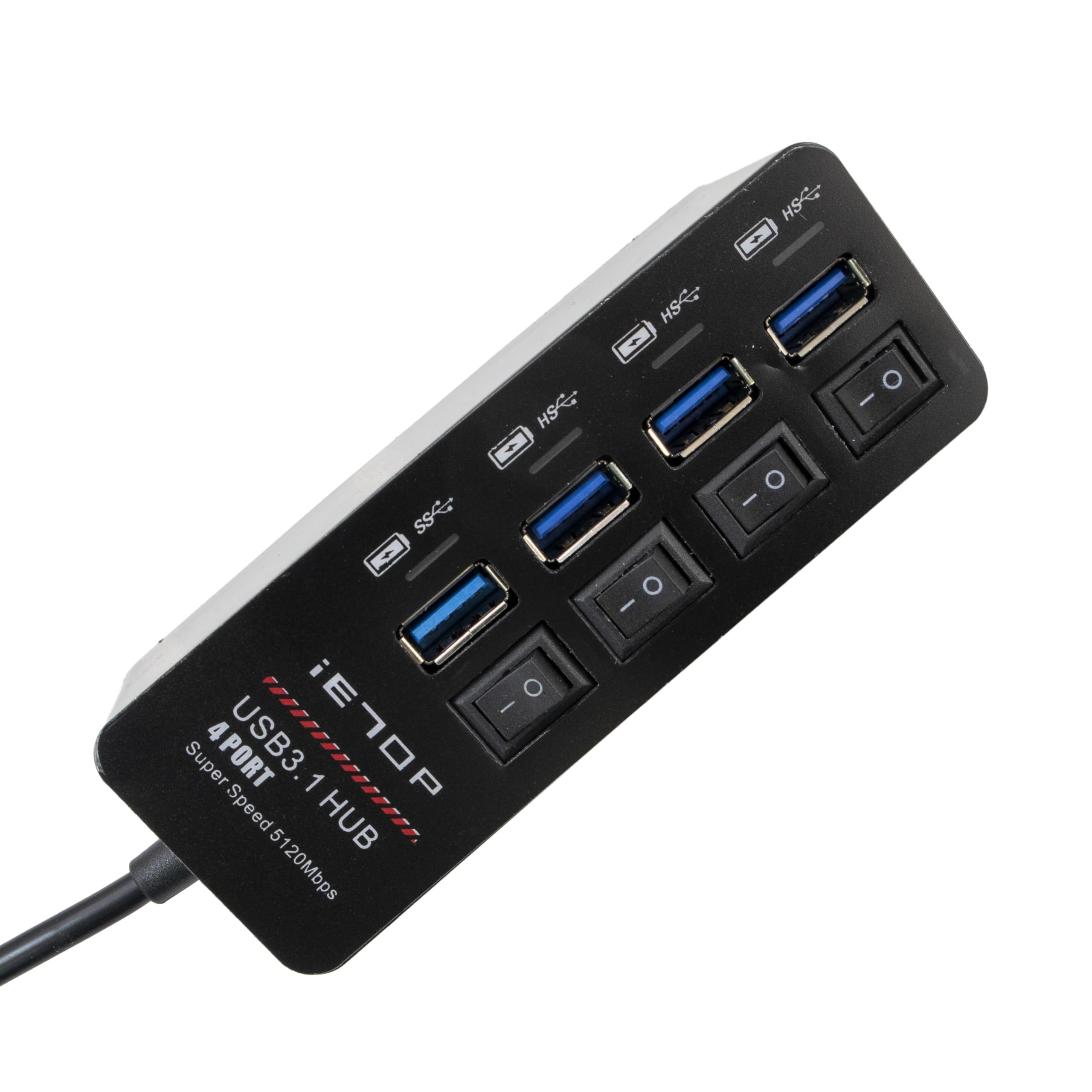 

USB USB hub with 20cm input Type output Type A x 4 St.espoir 3.1 4-port ON/OFF switch, black, cable, high-speed transfer, A, чёрный