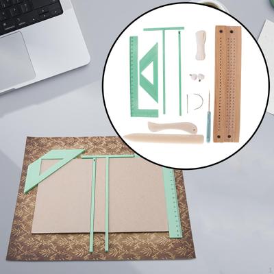 Book Cover Guide Signature Punching Tool Bookbinding Ruler Hand