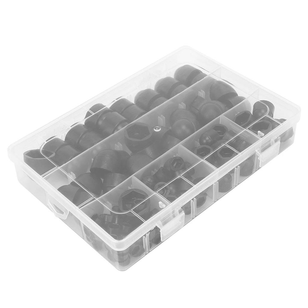145PCs Hex Nut Cap Black PE Protective Fastener M4‑M12 Bolt Cap Industrial Accessory WJ‑10‑0005