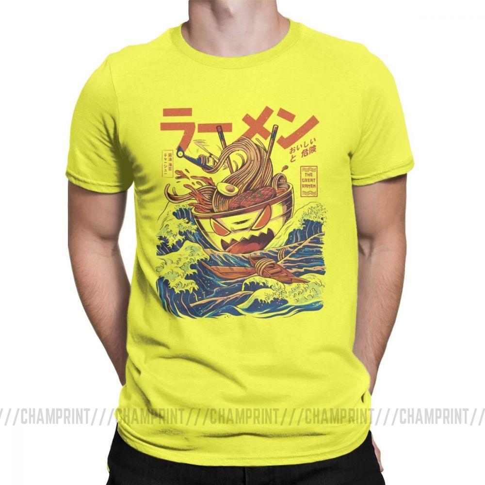 The Great Ramen Off Kanagawa Noodle Ship T Shirts Men Japanese Harajuku Clothing Hip Hop