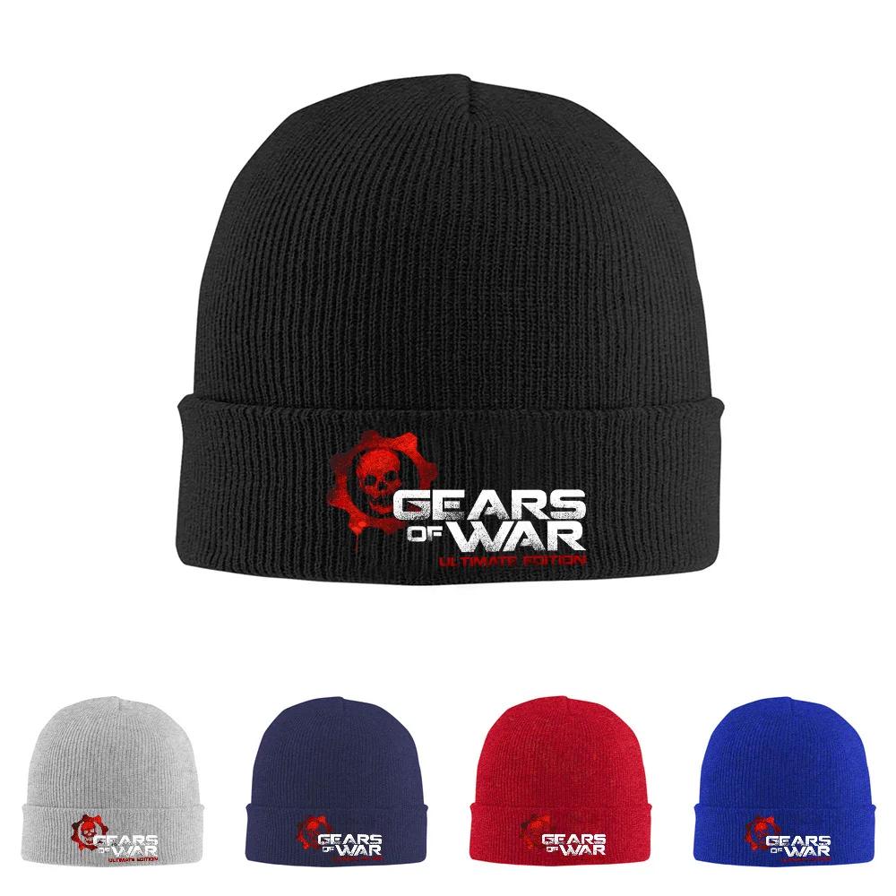 Skull In Cog Gear of War Ultimate Unisex Women Unisex Knitted Hat Beanie Pullover Cap Winter Thermal Warm Christmas Outdoor Cycling