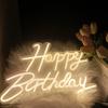 Yousheng Happy Birthday Neon Sign USB Powered Dimmable Acrylic LED Happy Birthday Light-up Sign Warm White Birthday Party Wall Decoration Lamp
