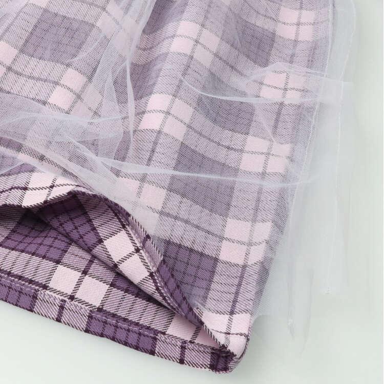 [Children's Clothing] Crescent (Crescent) Collared Tulle Docking Long Sleeve Dress 80cm-130cm N60300