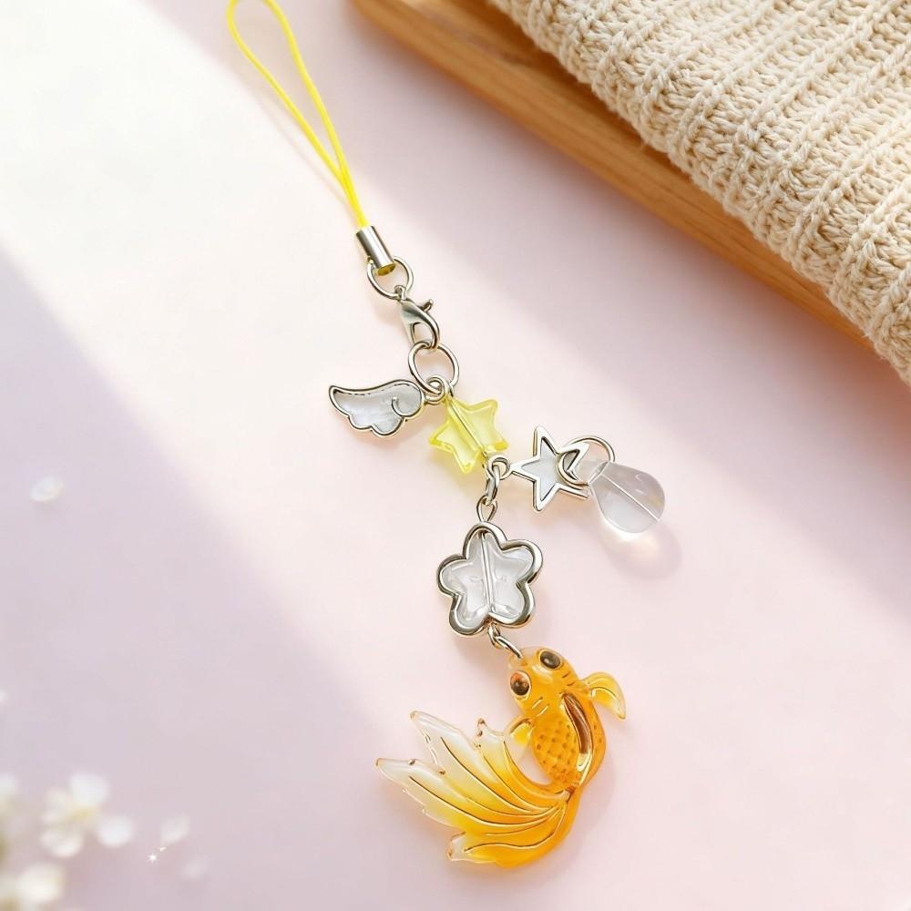 Simulation Fish Mobile Phone Chain Plastic Keychain Charms Lucky Koi Phone Pendant  Car Key Jewelry