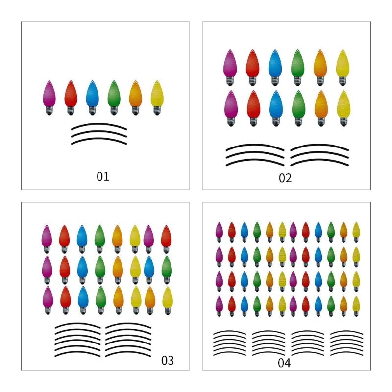 Christmas Light Bulb Line Stickers Magnetic Reflective XmasLights Bulb Sticker