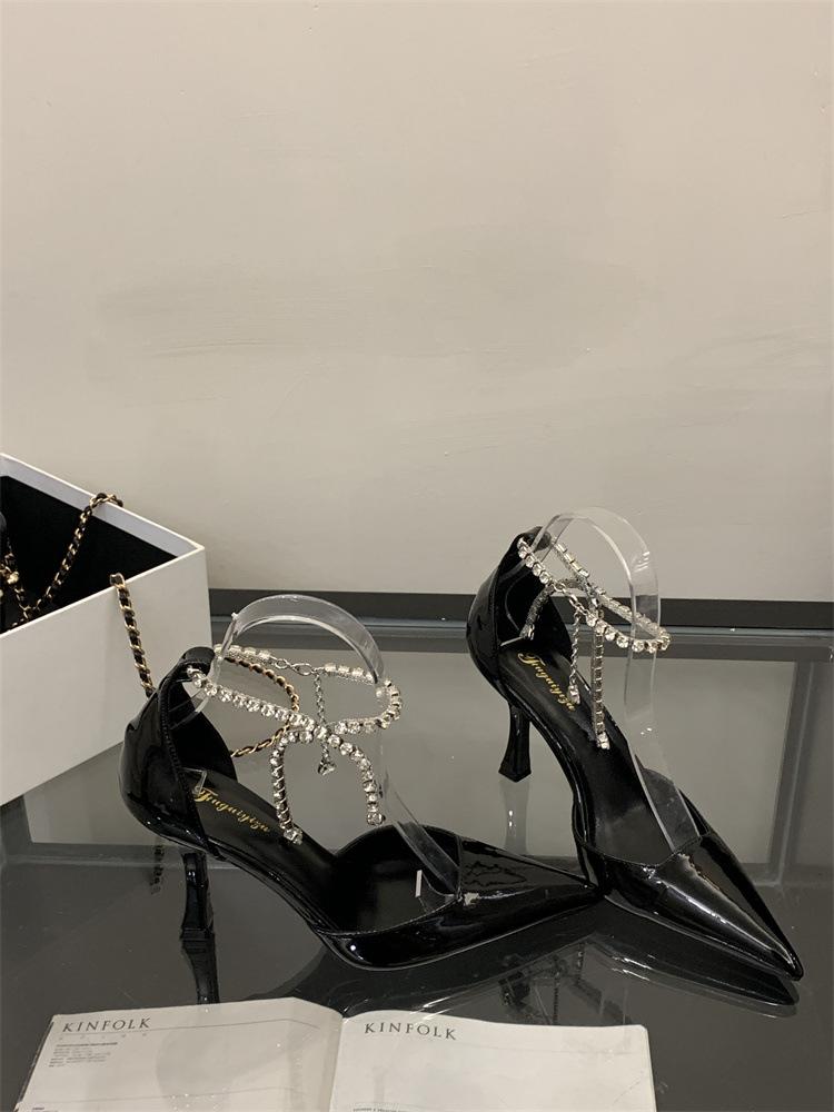 Women s Pointed Toe Ankle Strap Summer Sandals - Perfect for Daily Wear 35 чёрный