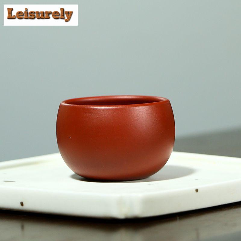2pc/lot Chinese Dahongpao Purple Clay Tea Cup Handmade Portable Small Tea Bowl Puer Teaware Mug Zisha Teacup Master Cups 75ml
