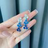 Pinkdudu Vintage Blue Flower Metal Earrings Simple Trendy Drop Earrings Women Jewelry PD2278