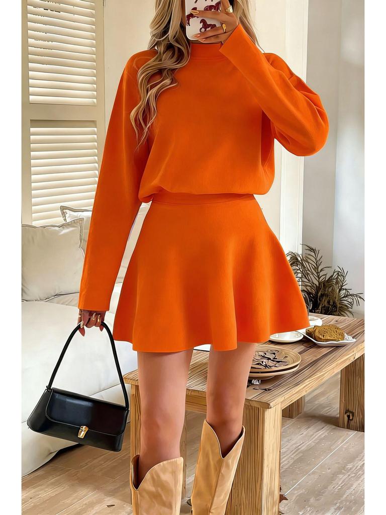 Seventeen Colors Slim Fit Half High Collar Knit Dress in Five Sizes