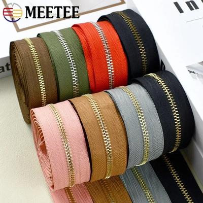 1-5 Yards 5# Meetee Metallreißverschlüsse zum Nähen Dekorativer Reißverschluss Meterware Kleidung Mantel Reißverschlussverschluss Reparatursets DIY Zubehör