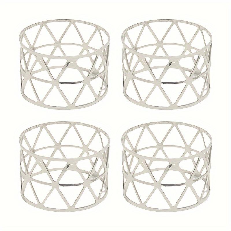 4Pcs Metal Hollow Triangle Napkin Rings - Hotel Banquet Tableware & Decor Essentials