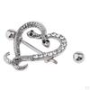 With Rhinestone Barbell Stainless Steel 14G Gothic Nipplering