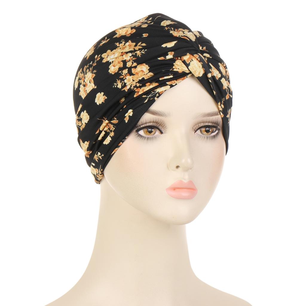Soft Elastic Colorful Muslim Inner Hijabs Women Islamic Muslim Hijab Instant Turban Cap For Ladies Stripe Bohemia Print