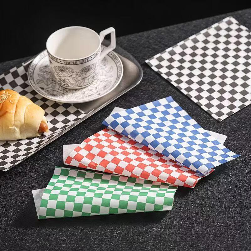 OIMG Karrierte Fettbeständige Lebensmittelverpackungsbögen