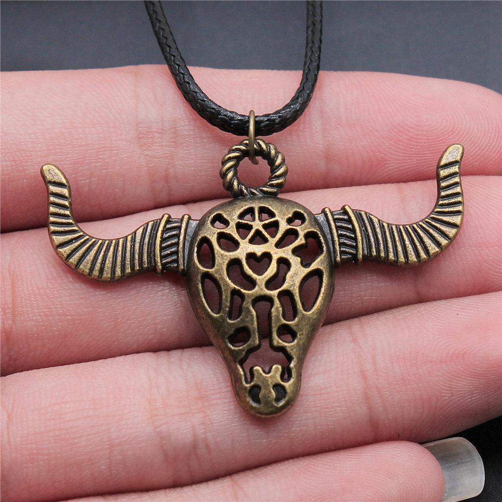 45cm Necklace Leather Chain Big Skull Halloween Kids' Jewelry Materials QN064