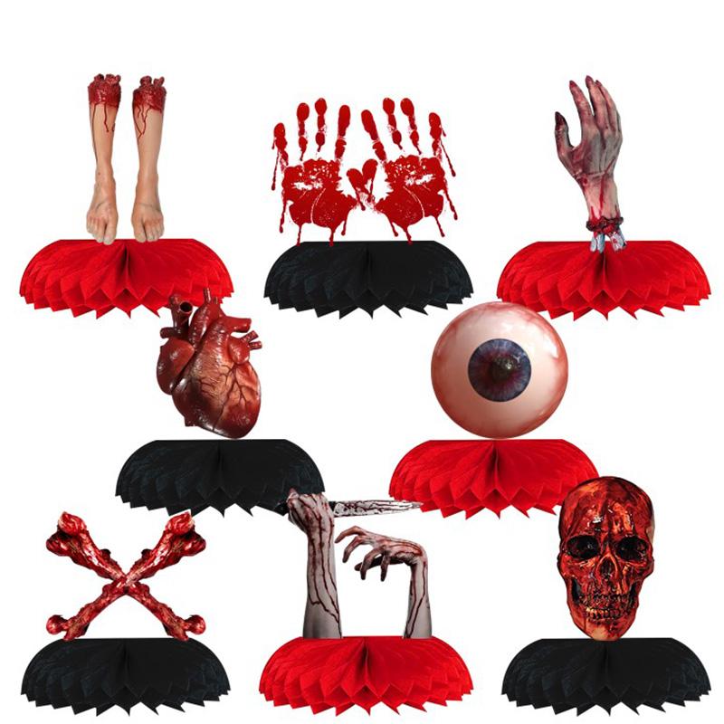 

1 комплект тематических привидений для рабочего стола на Хэллоуин, бумажные фоны для вечеринки по случаю дня рождения, паук, сотовый орнамент, декор стола