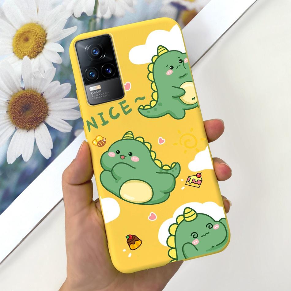 For Vivo V21e Case Vivo V21E 4G V 21E V2061 Lovely Cartoon Candy Color Soft Silicone TPU Phone Back Cover