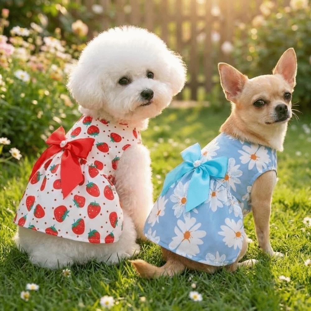 Daisy Pattern Summer Dog Princess Dress Dog‘s Spring Dress  For Puppy Poodle Chihuahua Etc