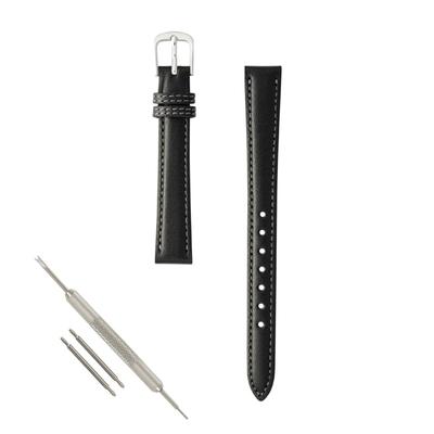 BAMBI Watch Cowhide 10mm Antibacterial and Replacement Leather Strap, Leather, - 20mm, Odor-Resistant, Band, Black, BCE115AP-S