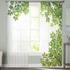 Light Filtering Green Branches Plant Leaves Tulle Curtains Living Room Bedroom Decoration Transparent Chiffon Voile Window Curtain Polyester Washable