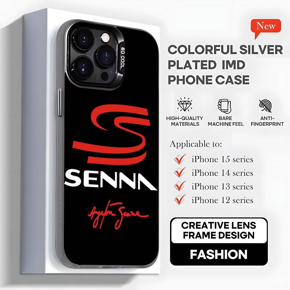 

Racing Driver A-Ayrton S-Senna Phone Case For iPhone 16,15,14,13,12,11,Mini,Pro,MAX,plus,Black Matte Shockproof Cover iPhone15