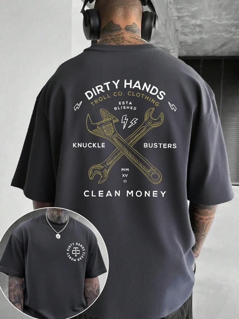 Men's Graphic T-Shirt Dirty Hands Clean Money Daily Wear Cotton Unisex Gift Idea for Him Her Streetwear Fashion Top