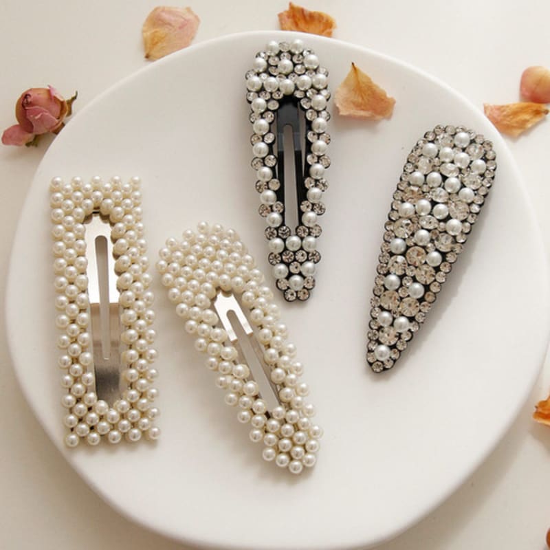 

J.Lauren Белая жемчужина Кубическая заколка для волос H01255 Donut Rectangular Pearl