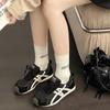 Retro Forrest Gump Shoes Women's Autumn 2025 New Leather Mesh Breathable Versatile Comfortable Color Matching Casual Sports Shoes