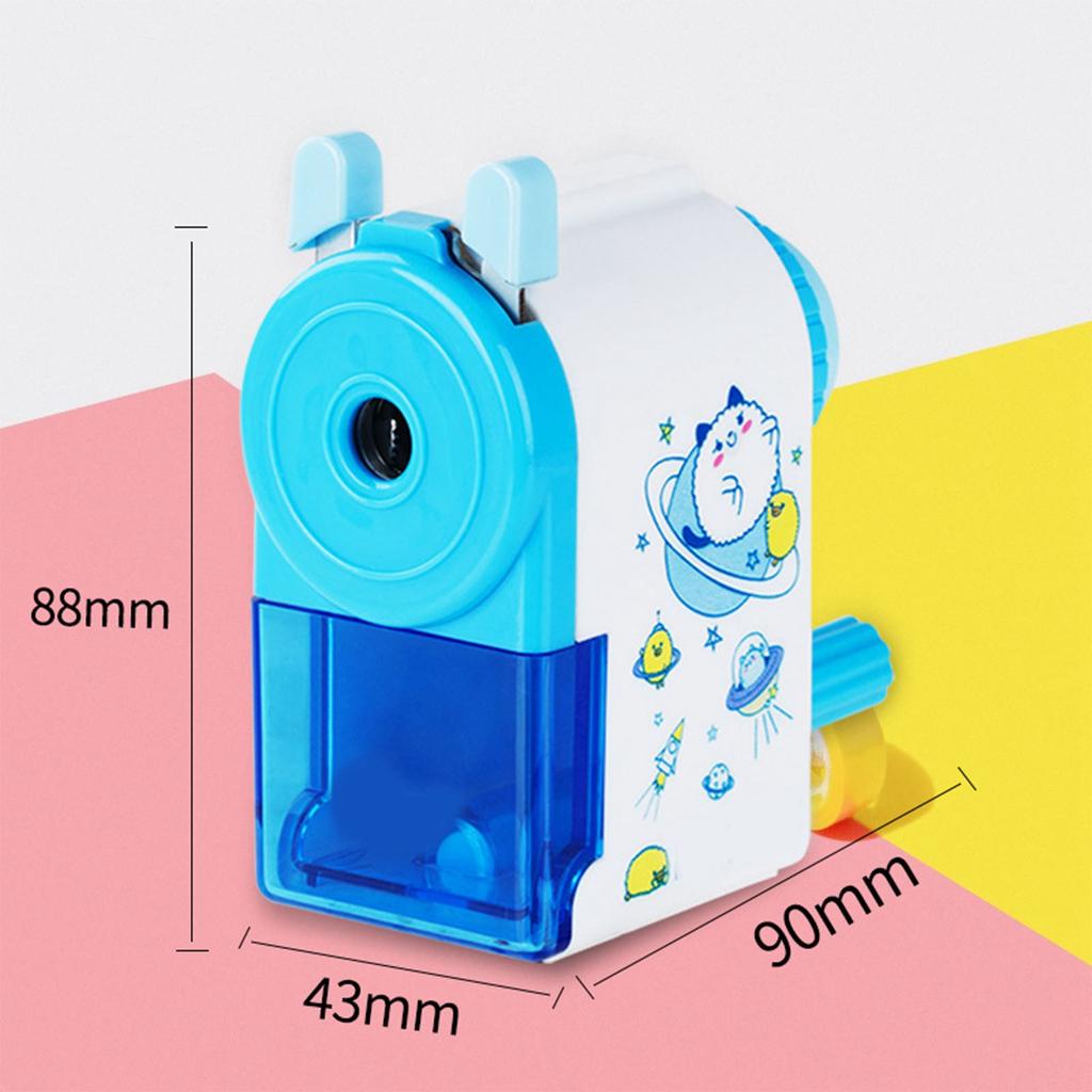 Rotating Pencil Sharpener Cute Portable Efficient Hand Crank Manual Pencil Sharpener for Students