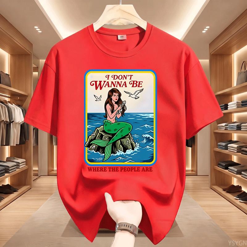 I Dont Wanna Be Where The People Are T Shirt Ocean Lover Tshirt Beach Aesthetic Tee Unisex Short Sleeve Round Neck Tshirts Tops